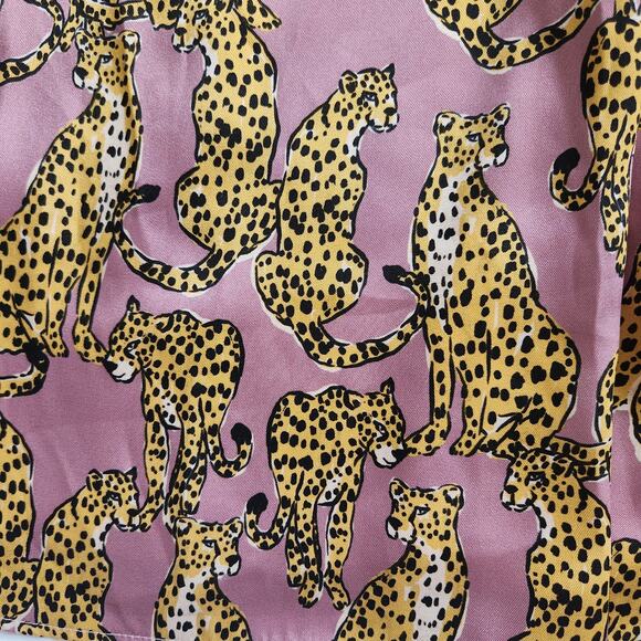 Lavender Brown Mauve Pink Belted On or Off Shoulder Cheetah Print Dress Size S - Picture 13 of 13